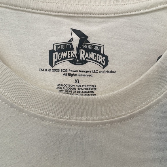 Power Rangers Beige Yellowish Tee Shirt Top. NEW!! Size: XL Unisex - Picture 3 of 6